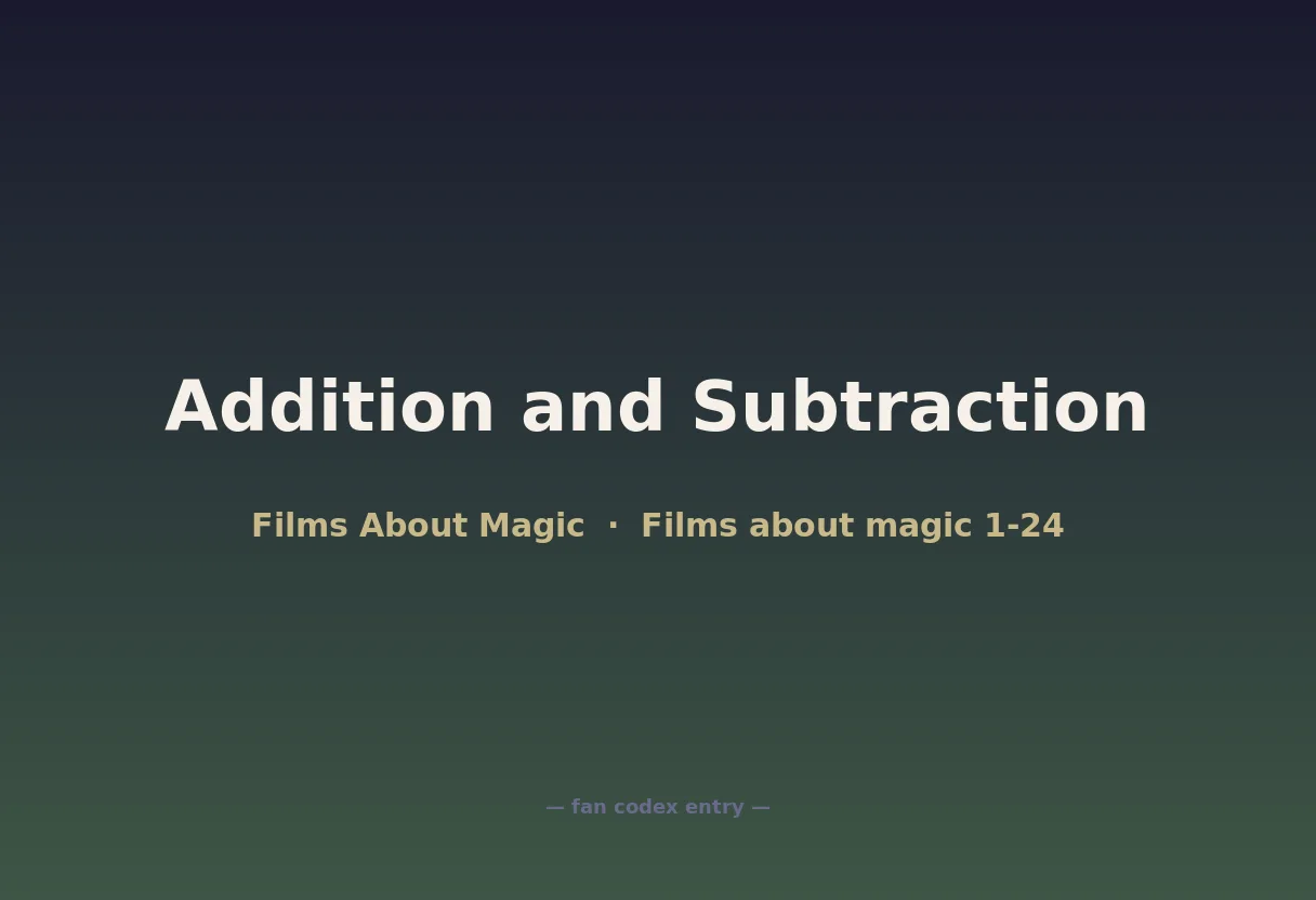Addition and Subtraction